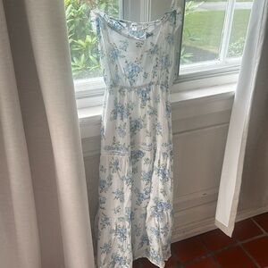 Blue and white summer dress